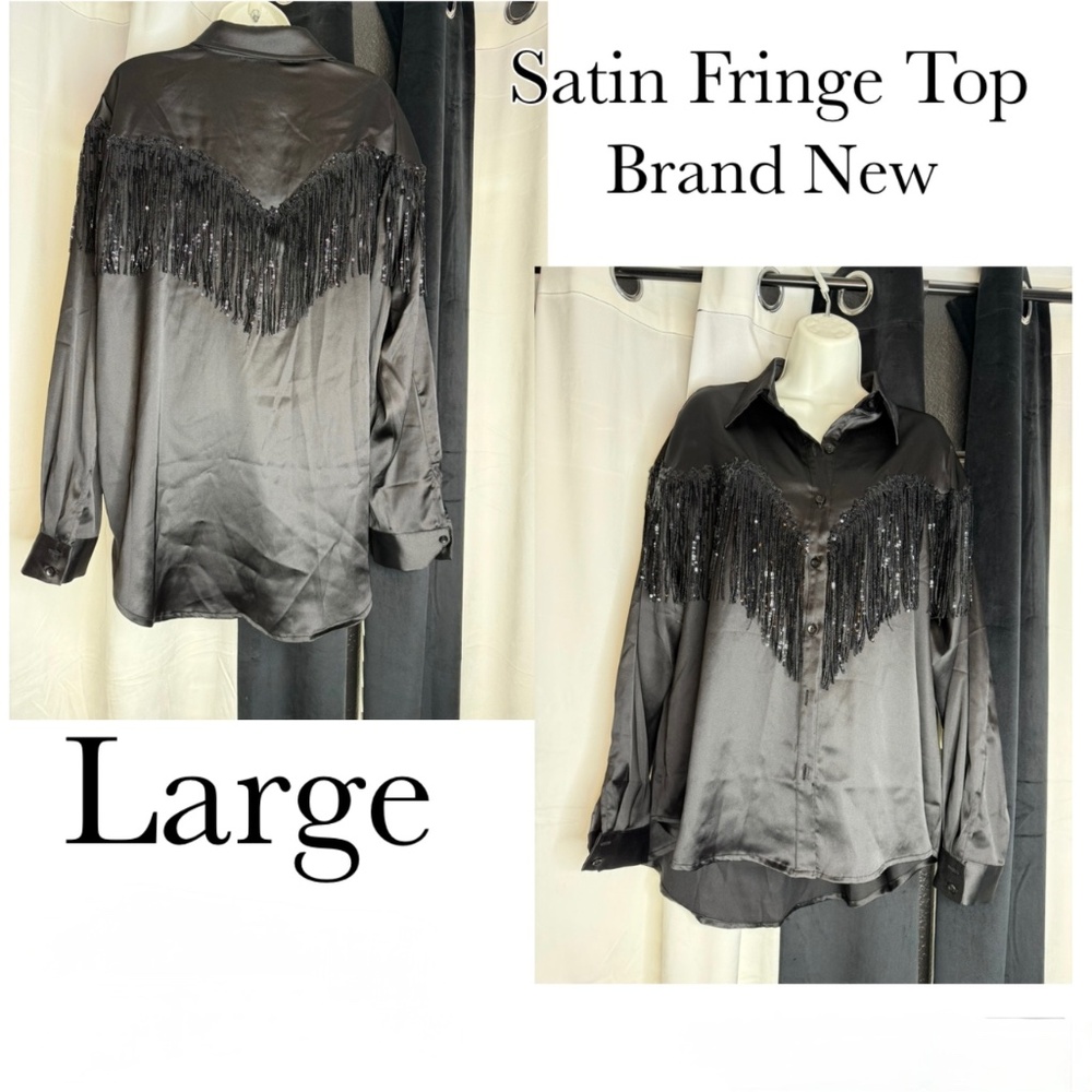 Satin Fringe Top